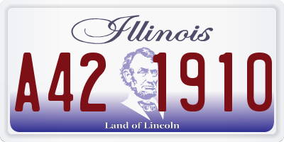 IL license plate A421910