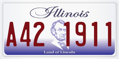 IL license plate A421911