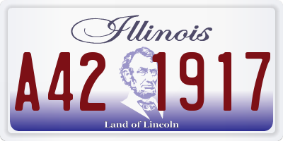 IL license plate A421917