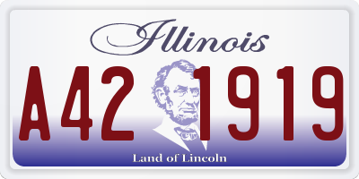 IL license plate A421919