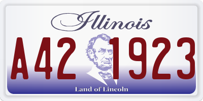 IL license plate A421923