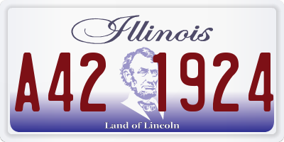 IL license plate A421924
