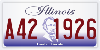 IL license plate A421926