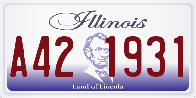 IL license plate A421931