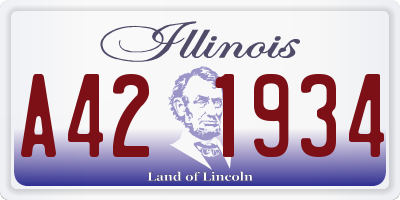 IL license plate A421934