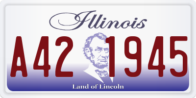 IL license plate A421945