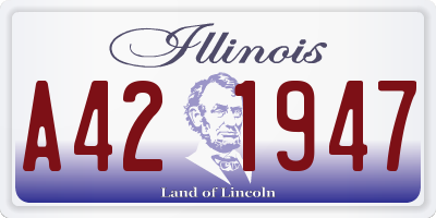 IL license plate A421947