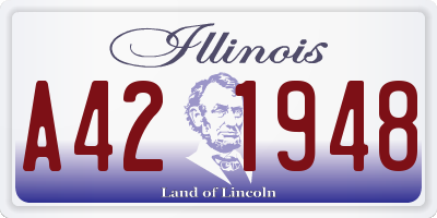 IL license plate A421948