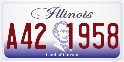 IL license plate A421958