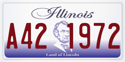 IL license plate A421972