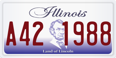 IL license plate A421988