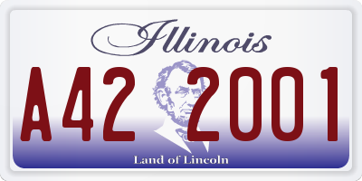 IL license plate A422001
