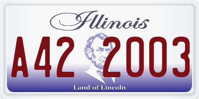 IL license plate A422003