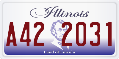 IL license plate A422031