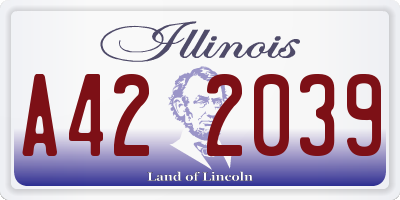 IL license plate A422039