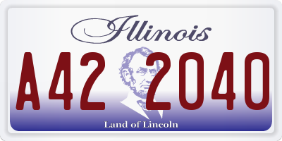 IL license plate A422040