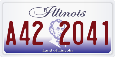 IL license plate A422041
