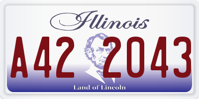 IL license plate A422043