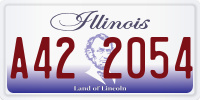 IL license plate A422054
