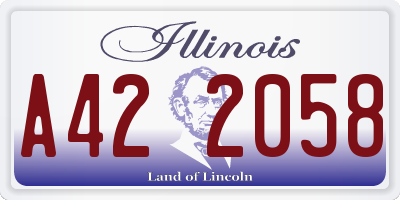 IL license plate A422058