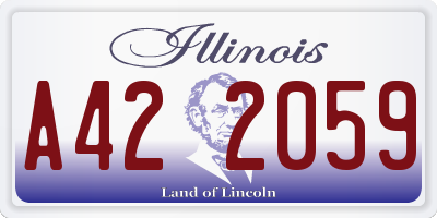 IL license plate A422059