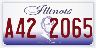 IL license plate A422065