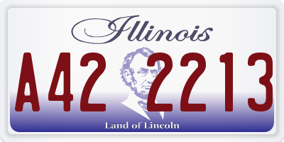 IL license plate A422213