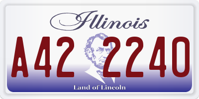IL license plate A422240
