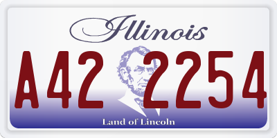 IL license plate A422254