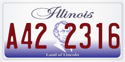 IL license plate A422316