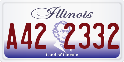 IL license plate A422332