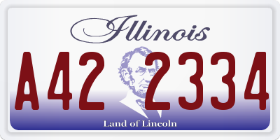 IL license plate A422334