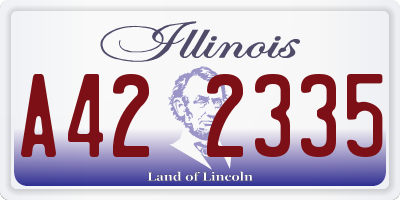 IL license plate A422335