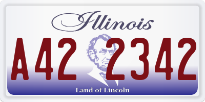 IL license plate A422342