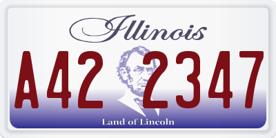 IL license plate A422347