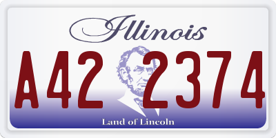 IL license plate A422374