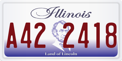 IL license plate A422418