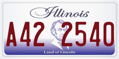 IL license plate A422540