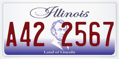 IL license plate A422567