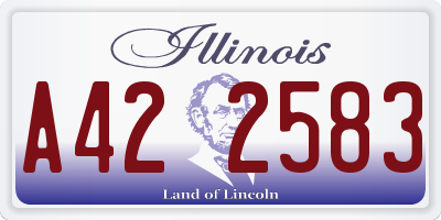 IL license plate A422583