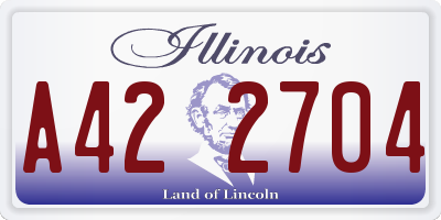 IL license plate A422704