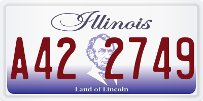 IL license plate A422749