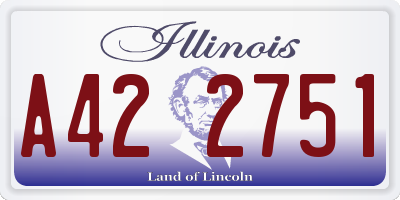 IL license plate A422751
