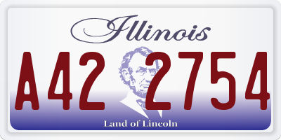IL license plate A422754