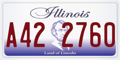 IL license plate A422760