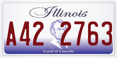 IL license plate A422763