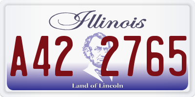 IL license plate A422765