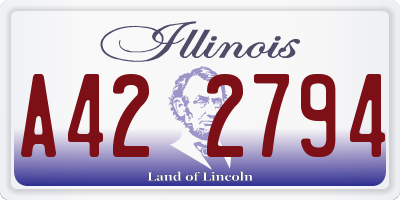 IL license plate A422794