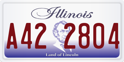 IL license plate A422804