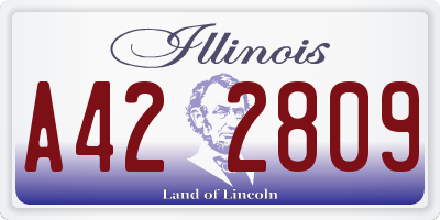IL license plate A422809